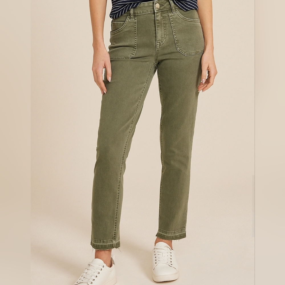 Maurices Olive Straight Leg High Rise Jeans Size 10